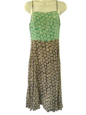 HVN Nora floral-print silk crepe de chine dress features a mixed-print daisy EXL